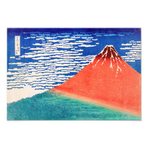 Roter Fuji Hokusai Fotodruck