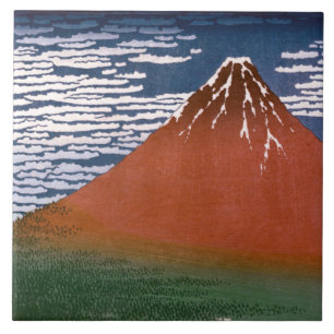 Roter Fuji, Vulkan Aka Fujiyama Katsushika Hokusai Fliese