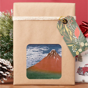 Roter Fuji, Vulkan Aka Fujiyama Katsushika Hokusai Quadratischer Aufkleber