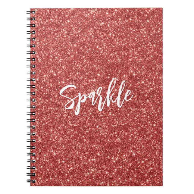 Roter Funkelglitter   Notizblock (Vorderseite)