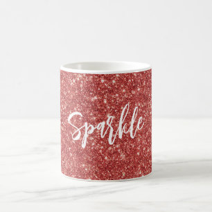 Roter Funkelglitter Weihnachten Kaffeetasse