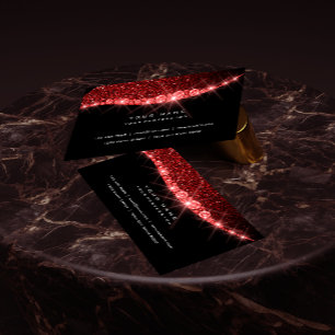 Roter funkelnd Diamant-Glitzer-bezauberndes Visitenkarte