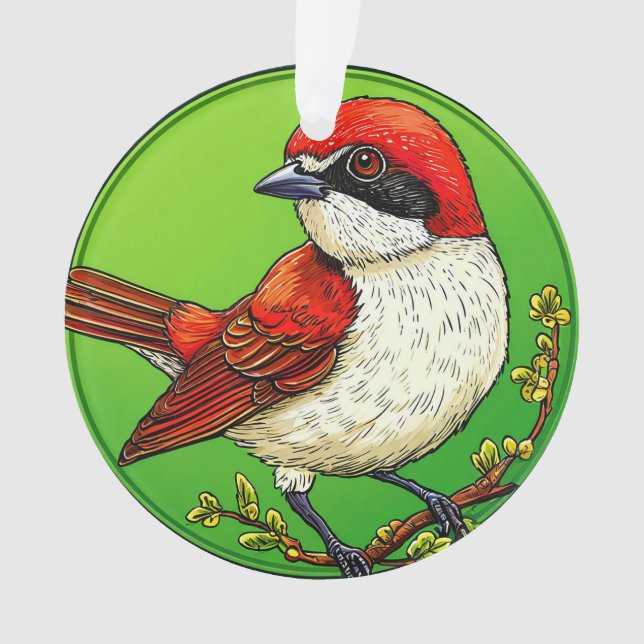 Roter Garnelenvogel Ornament (Vorderseite)
