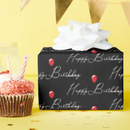 Roter Geburtstagsballon mit Text Geschenkpapier