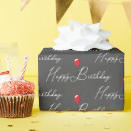 Roter Geburtstagsballon mit Text Geschenkpapier