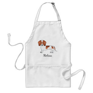 Roter Gefleckter Glattfell-Dachshund Cartoon-Hund Schürze
