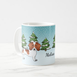 Roter Gefleckter Glattfell-Dachshund Hund - Winter Kaffeetasse