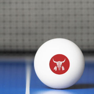 Roter Geister-Tanz Büffel 3 Sterne weiße Ping-Pong Tischtennisball