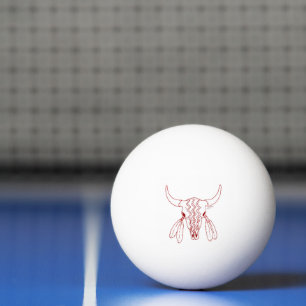 Roter Geister-Tanz Büffel 3 Sterne weiße Ping-Pong Tischtennisball