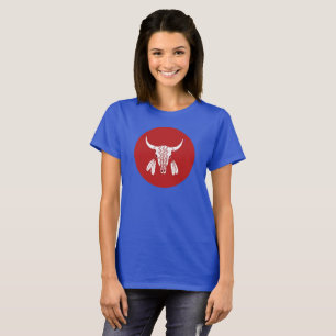 Roter Geister-Tanz Büffel-Kreis Frauen Blau T-Shir T-Shirt