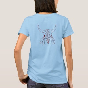 Roter Geister-Tanz Büffel-Linie Frauen Blau T-Shir T-Shirt