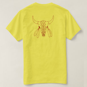 Roter Geister-Tanz Büffel Linie gelbes T-Shirt Rüc