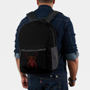 Roter Geister-Tanz Büffel-Linie schwarzer Rucksack