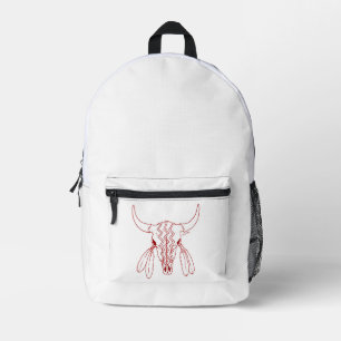 Roter Geister-Tanz Büffel Linie weißer Rucksack
