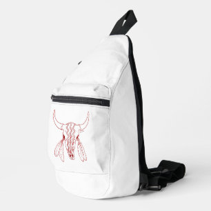 Roter Geister-Tanz Büffel-Linien Weiß-Schlinge-Ruc Crossbody Bag