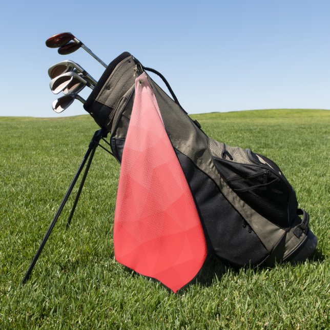 Roter geometrischer Maschenverlauf mit Farbverlauf Golfhandtuch (Gras)