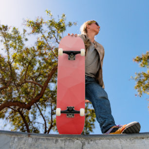 Roter geometrischer Maschenverlauf mit Farbverlauf Skateboard