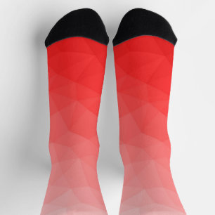 Roter geometrischer Maschenverlauf mit Farbverlauf Socken