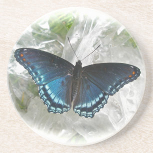 Roter Gepunkteter Lila Schmetterling Getränkeuntersetzer
