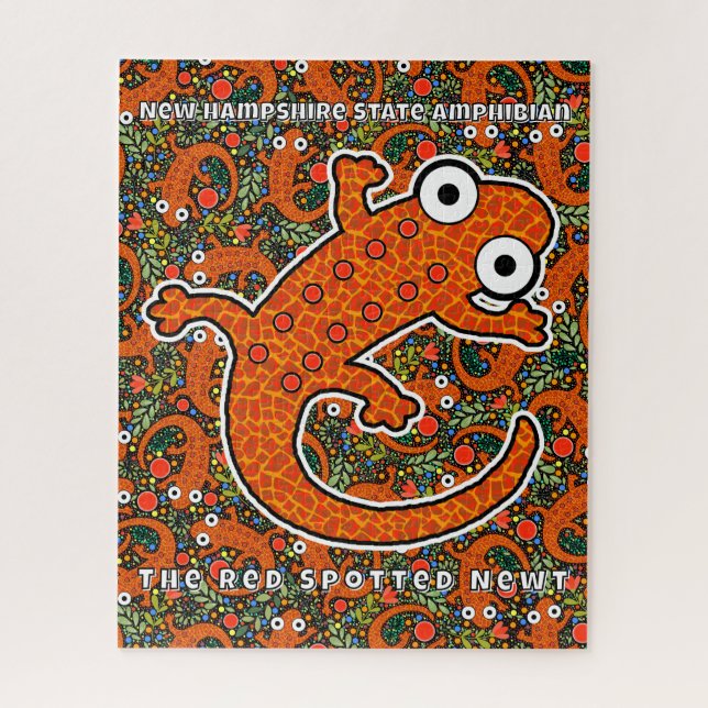 Roter Gepunkteter Newt auf dem Waldboden Puzzle (Vertikal)