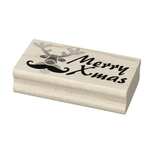 Roter gerochener Rudolph mit dem Schnurrbart + Gummistempel
