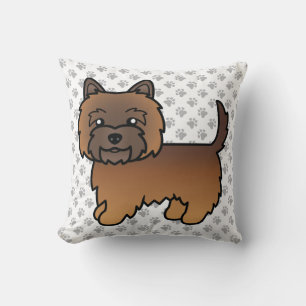 Roter Gescheckter Cairn Terrier Süßer Cartoon-Hund Kissen