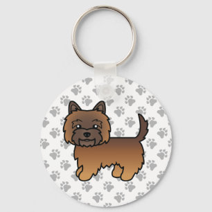 Roter Gescheckter Cairn Terrier Süßer Cartoon-Hund Schlüsselanhänger