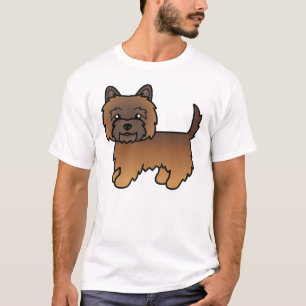 Roter Gescheckter Cairn Terrier Süßer Cartoon-Hund T-Shirt