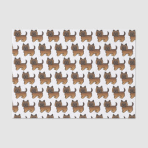 Roter gestromter Cairn Terrier Süßer Cartoon-Hund- Seidenpapier