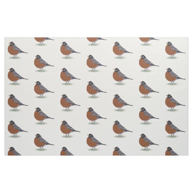 Roter gezeichneter Vogel Breasted Stoff (Fat Quarter (45,7 x 55,9 cm))
