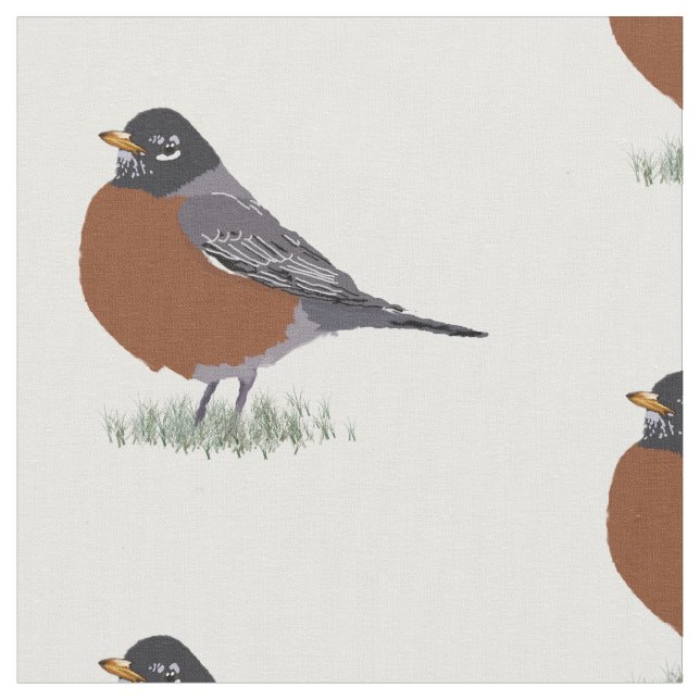 Roter gezeichneter Vogel Breasted Stoff (Nahaufnahme)
