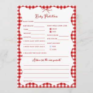 Roter Gingham Baby-Q Baby Vorhersagen und Rat Spie