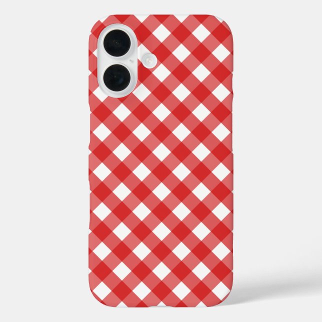 Roter Gingham Case-Mate iPhone Hülle (Rückseite)