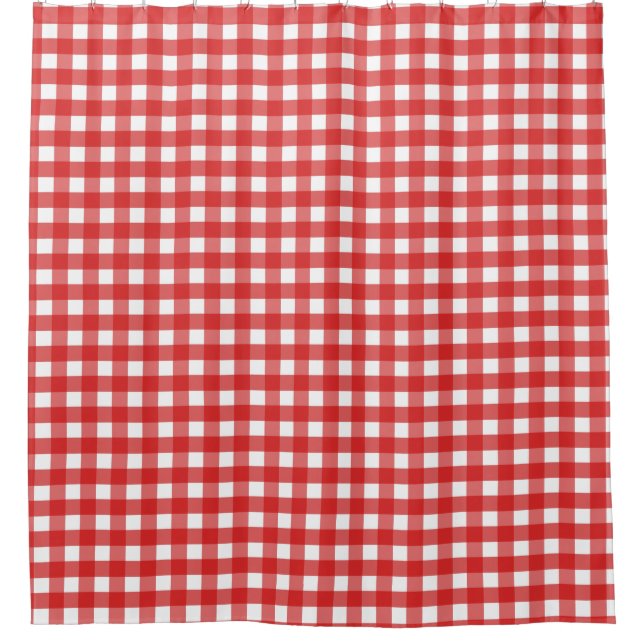 Roter Gingham Duschvorhang (Vorderseite)