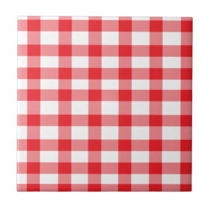 Roter Gingham Fliese