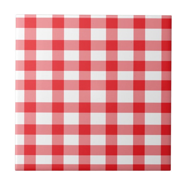 Roter Gingham Fliese (Vorderseite)