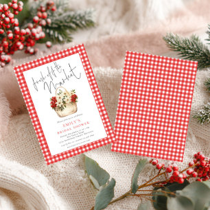 Roter Gingham Fresh-Brautparty Einladung