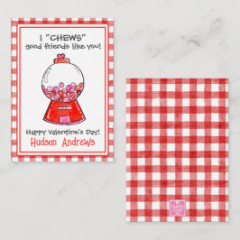 Roter Gingham Gumballs Valentinische Karten