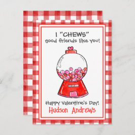 Roter Gingham Gumballs Valentinische Karten