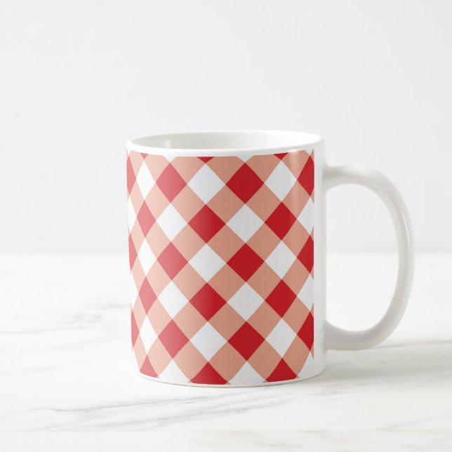 Roter Gingham Kaffeetasse (Rechts)