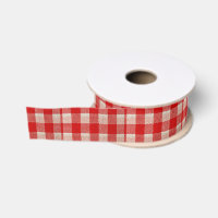 Roter Gingham-karierter Muster-Leinwand-Blick