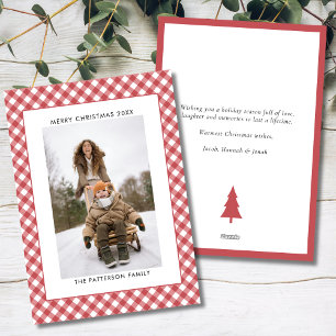 Roter Gingham-Karo Blush Apfel Foto Weihnachten