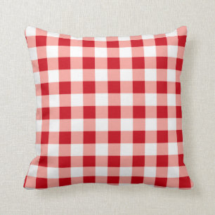 Roter Gingham Kissen