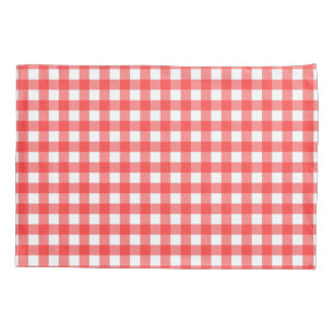 Roter Gingham Kissenbezug