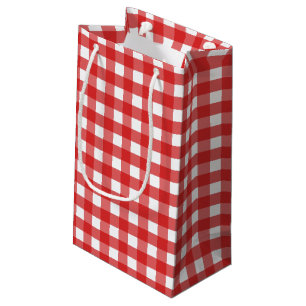 Roter Gingham Kleine Geschenktüte