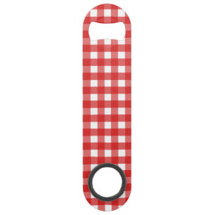 Roter Gingham Speed Flaschenöffner