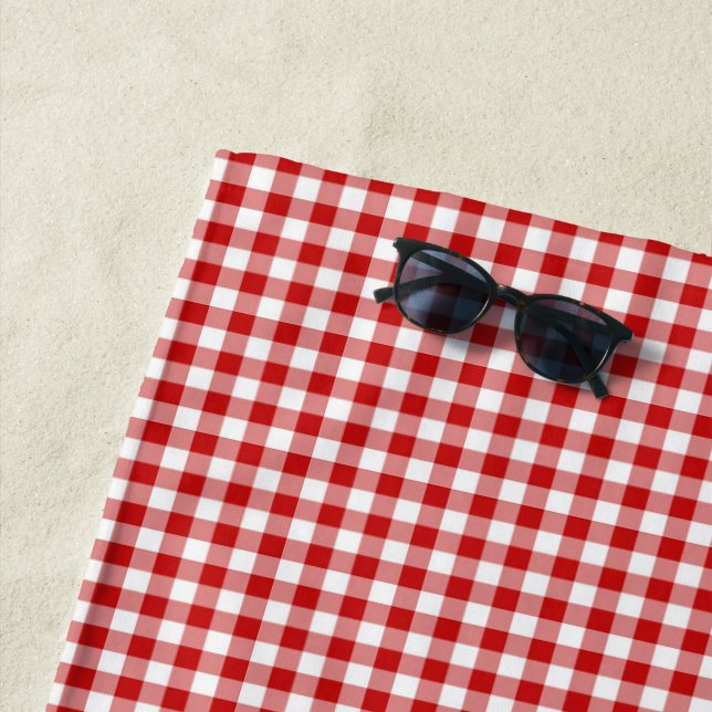 Roter Gingham Strandtuch (Beispiel)