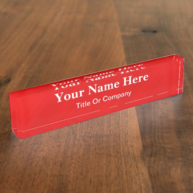 Roter Glamour Namensplakette (Seite)