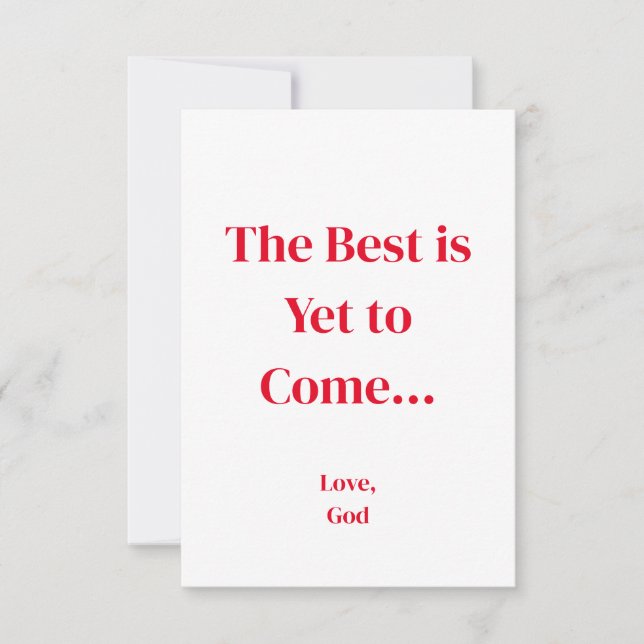 Roter Glaube Das Beste ist noch zu kommen. Kleine  Mitteilungskarte (Vorderseite)