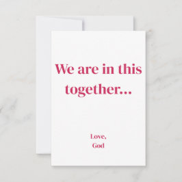 Roter Glaube Wir sind in diesem gemeinsamen. Klein Mitteilungskarte